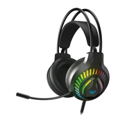 Aula S605 Wired RBG Gaming Headset with RGB lighting on a white background