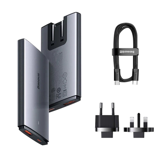 Baseus 65W GaN5 Fast Charger | USB-C + USB-A with Cable
