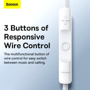 Baseus C17 Encok Type-C Lateral In-Ear Wired Earphone White 4
