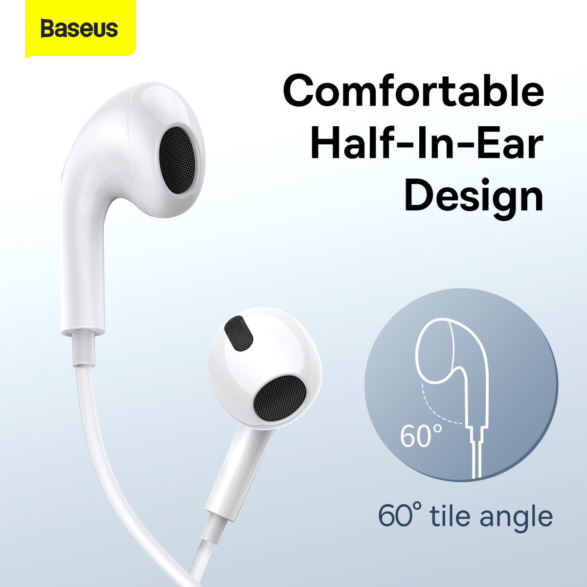 Baseus C17 Encok Type-C Lateral In-Ear Wired Earphone White 6