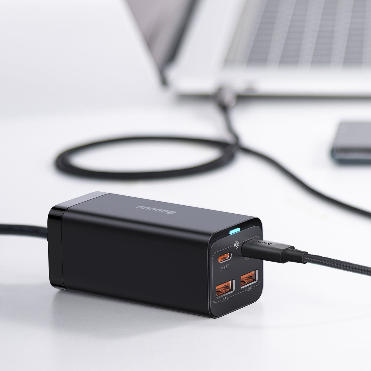 Baseus GaN3 Pro Desktop Fast Charger 2 USB-Type C + 2 USB-A 100W - EU 11
