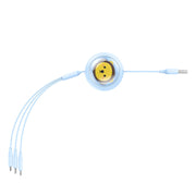 Baseus Leo Retractable Charging Cable 3-in-1 USB to M+L+C 3.5A Blue 5