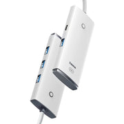 Baseus Lite Series 4-Port USB-A HUB Adapter (USB-A to USB-A 3.0 x4) - 25cm White 2