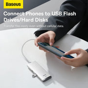 Baseus Lite Series 4-Port USB-A HUB Adapter (USB-A to USB-A 3.0 x4) - 25cm White 5