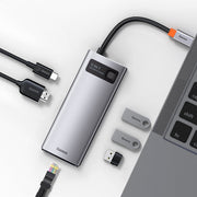 Baseus Metal Gleam Series 6 in 1 Multifunctional HDMI and RJ45 Type C Hub Silver 10