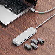 Baseus Ultrajoy Series 4-in-1 Hub Adapter (100cm Cable) - with 4x USB 3.0 ports White 12