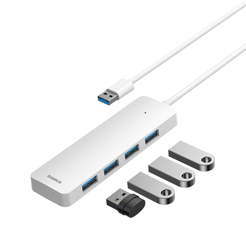 Baseus Ultrajoy Series 4-in-1 Hub Adapter (100cm Cable) - with 4x USB 3.0 ports White 3