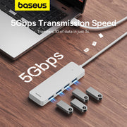 Baseus Ultrajoy Series 4-in-1 Hub Adapter (100cm Cable) - with 4x USB 3.0 ports White 6