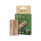 18650 Rechargeable Battery 3.7V 2000mAh Type-C Li-ion (Batzone) (2Pcs)