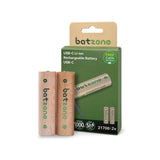 21700 Rechargeable Battery 3.7V 5000mAh Type-C Li-ion (Batzone) (2Pcs)