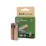 AAA Rechargeable Battery 1.5V 180mAh Type-C Li-ion (Batzone 666mWh)