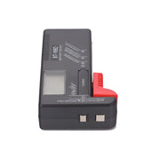 Black battery tester with red accents on a white background Digital Battery Tester Volt Checker for 9V 1.5V & AA AAA Cell