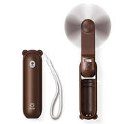 Jisulife Life8 3-in-1 Portable Fan Power Bank Torch USB-C Brown handheld device with a white cord on a white background