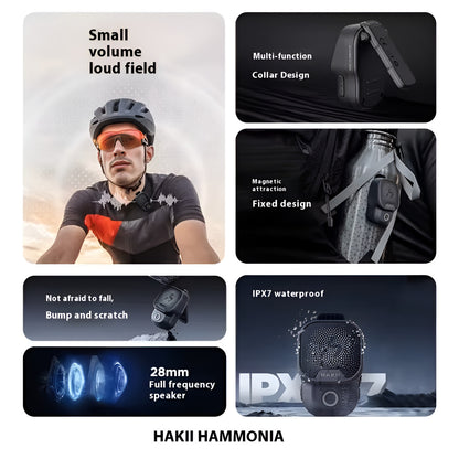HAKII HAMMONIA product features including volume, design, waterproof rating, and speaker size.