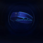 HAKII Mix Smart Headband Headphones for Sports - Blue, Blue headband with electronic components on a dark background