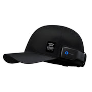 HAKII OG Wearable Open-listening Headphones Set, Black cap with a futuristic device on a white background