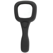 Handheld magnifying glass with 3x magnification and LED illumination, featuring an ergonomic black handle.