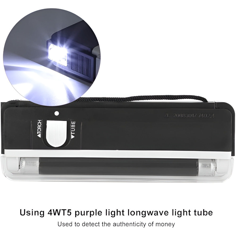 Handheld UV Blacklight for Security Document Authentication with light tube