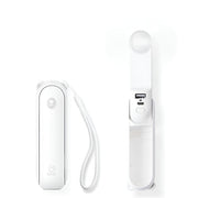 Jisulife Life8 3-in-1 Portable Fan Power Bank Torch USB-C White electronic device with USB port and strap on a white background