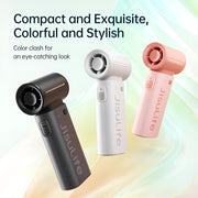 Jisulife Life9 Handheld Fan 3600mAh High Speed Portable Three handheld devices with 'JISULIFE' branding on a gradient background