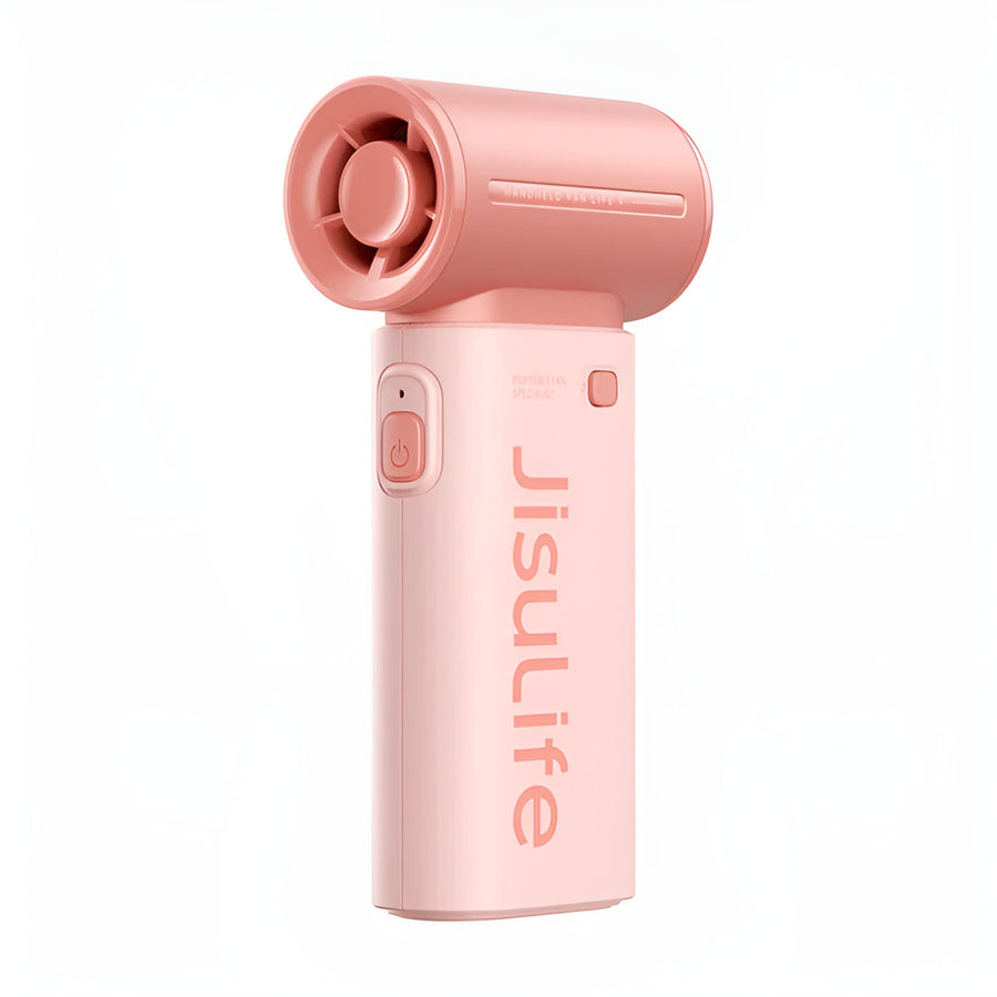 Jisulife Life9 Handheld Fan 3600mAh High Speed Portable Pink handheld device with 'Jisulife' branding on a white background