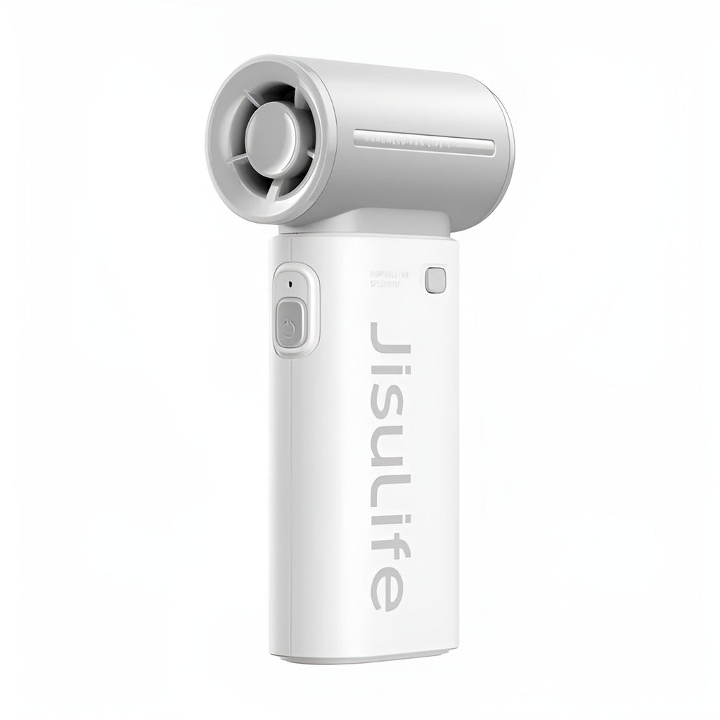 Jisulife Life9 Handheld Fan 3600mAh High Speed Portable White handheld device with 'Jisulife' branding on a white background