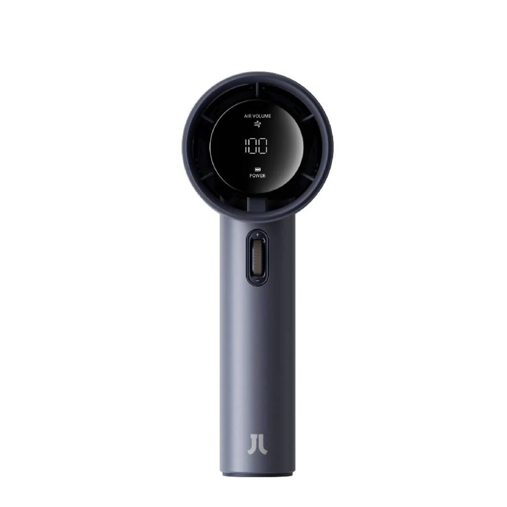 Jisulife Pro1 Handheld Fan 3600mAh 100 Speed Portable Fan Handheld device with digital display on a white background