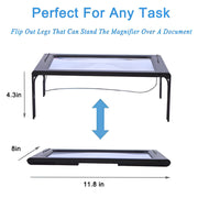 Handsfree Table Stand 3 x Foldable Reading Magnifier