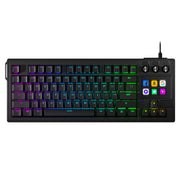 Gadget Time LCD AI RGB Stream‑Deck Mechanical Keyboard (6 LCD Keys, 3 Knobs, Hot‑Swappable) Mechanical keyboard with RGB lighting on a white background
