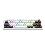 Mechanical keyboard with RGB lighting on a white background