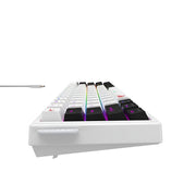 Keyboard with RGB lighting on a white background