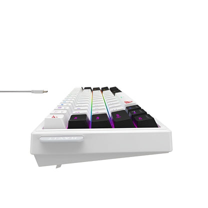 Keyboard with RGB lighting on a white background