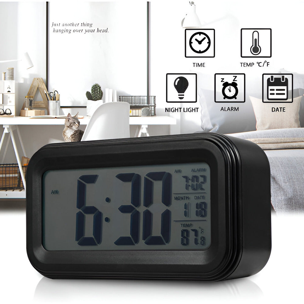 CD Digital Alarm Clock with Intelligent Blue Backlight and Adjustable Snooze 7