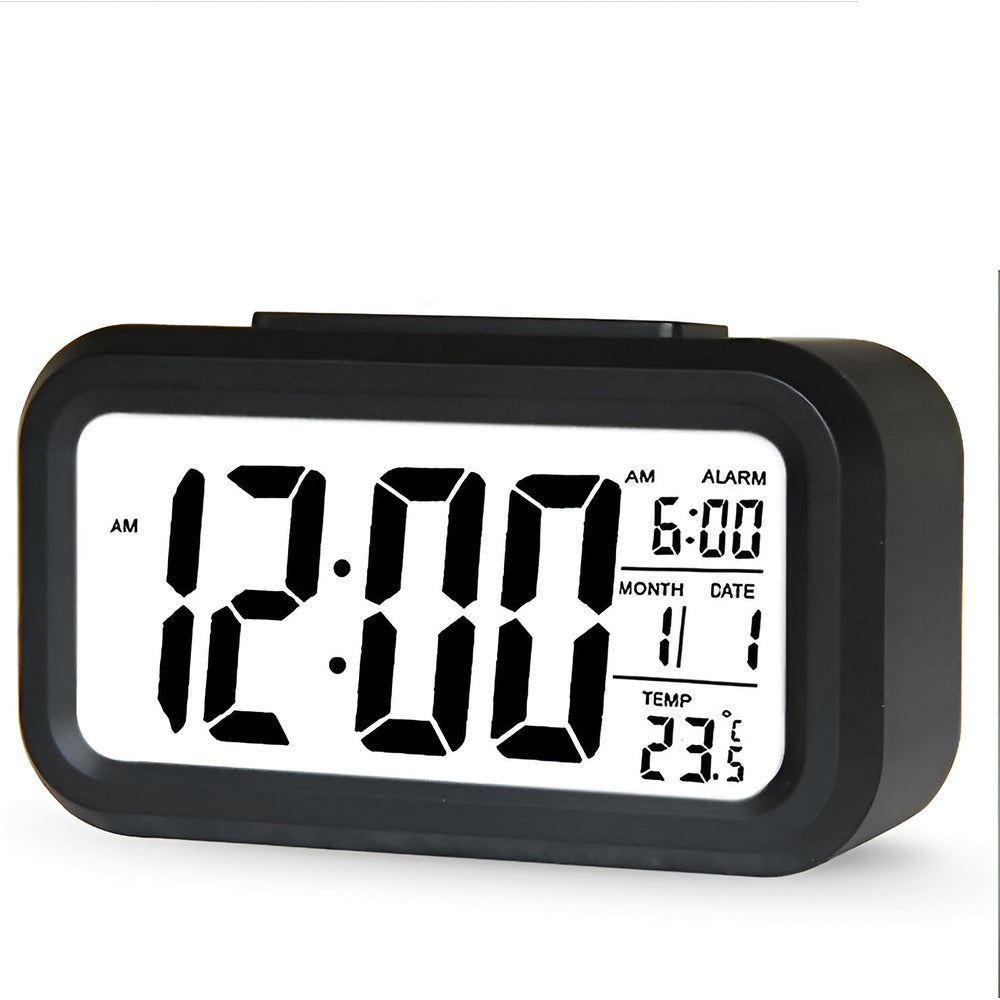 CD Digital Alarm Clock with Intelligent Blue Backlight and Adjustable Snooze