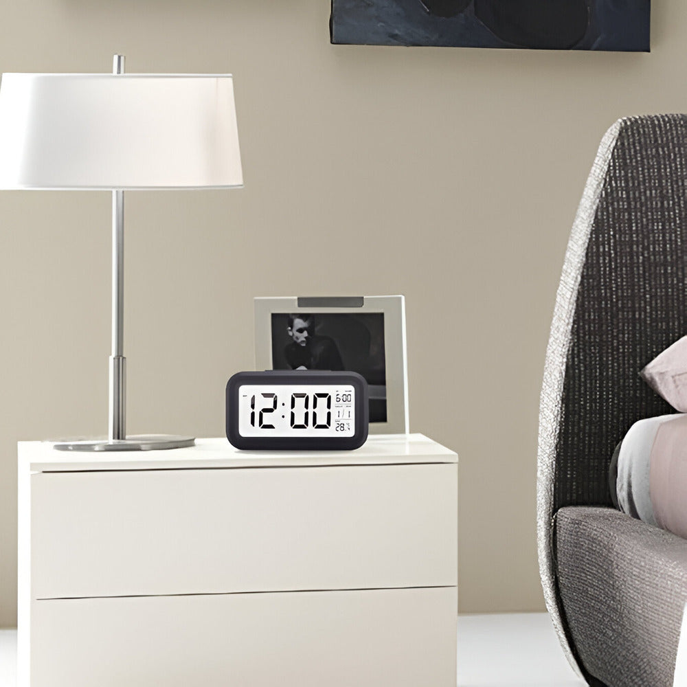 CD Digital Alarm Clock with Intelligent Blue Backlight and Adjustable Snooze 7