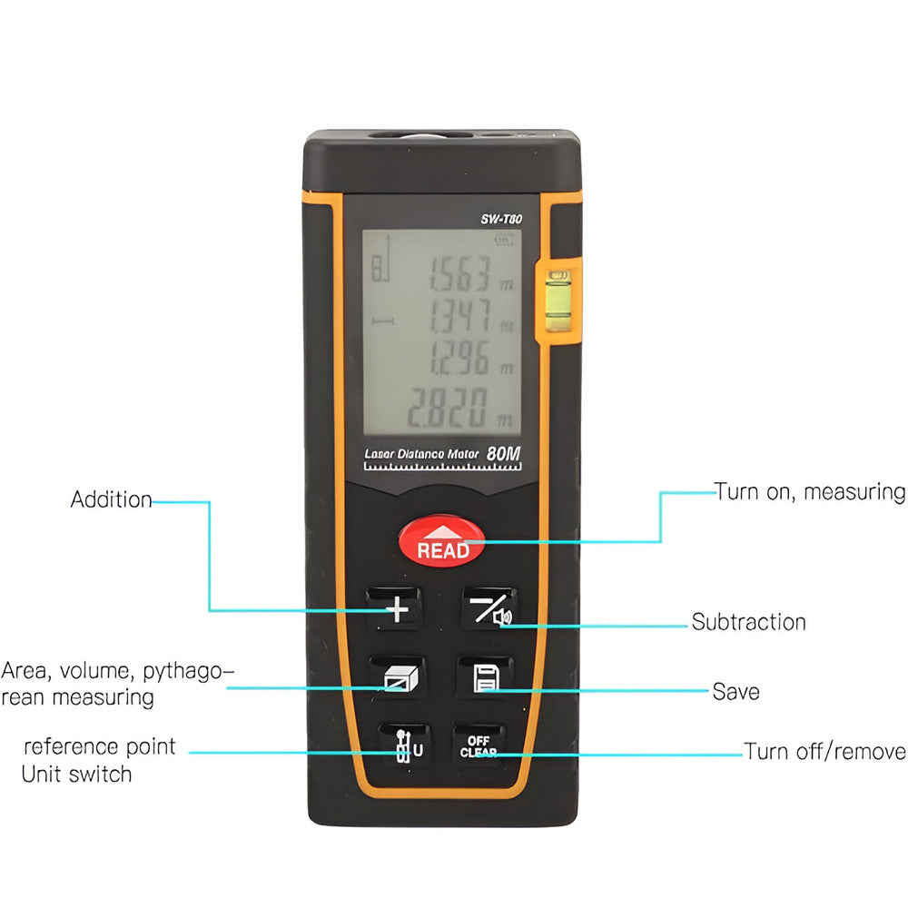 Laser Distance Meter with LCD Display 100M