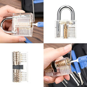 Lock Picking Tool Set with Transparent Training Locks