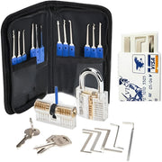 Lock Picking Tool Set with Transparent Training Locks