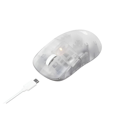 White computer mouse with cable on a white background