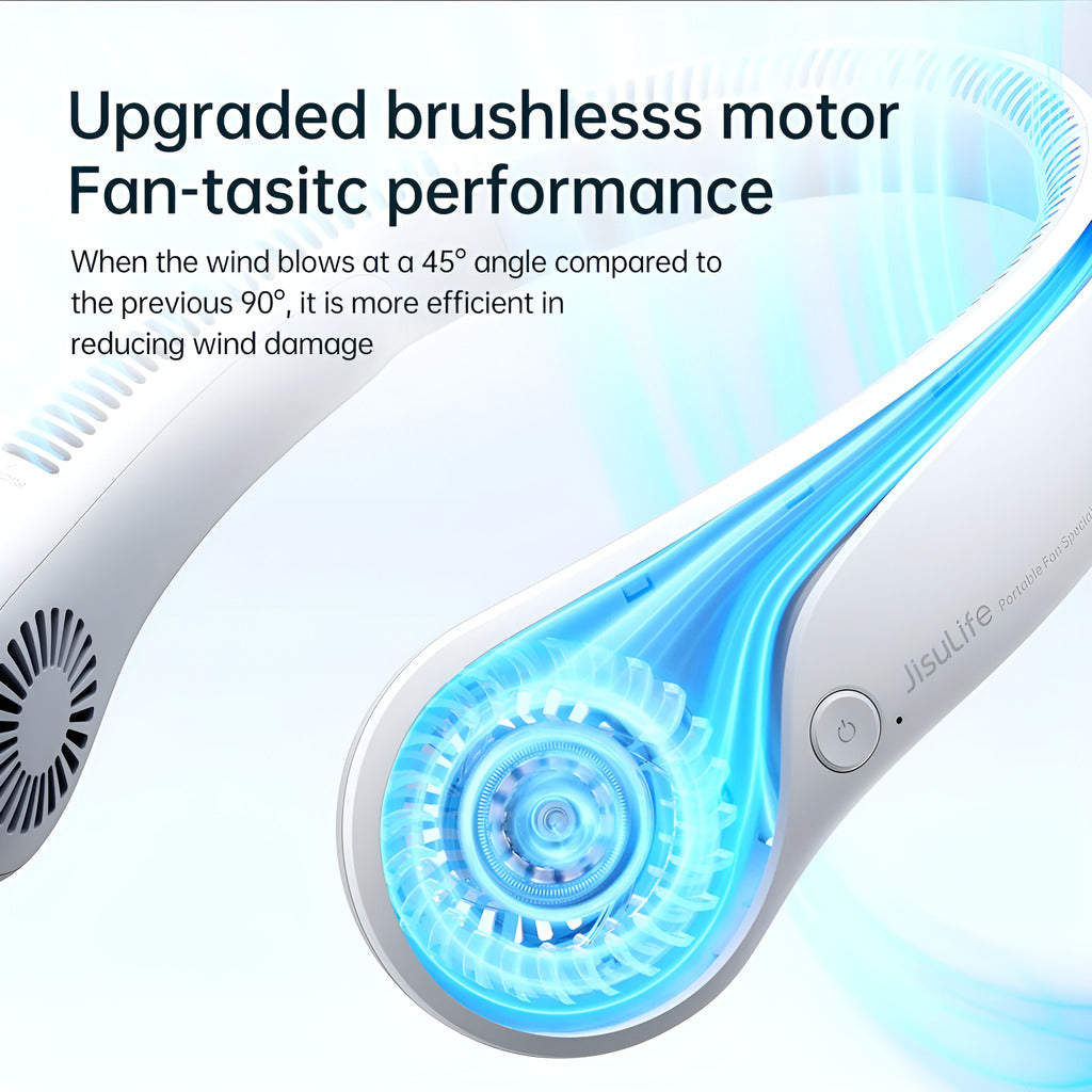 Jisulife Life3 Bladeless Neck Fan 4000mAh Hands-Free Cooling upgraded brushless motor