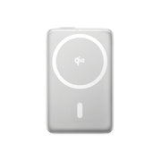 White Nomos Qi2 Kickstand Power Bank On White Background Forward Facing