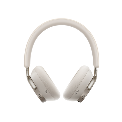 White headphones on a white background