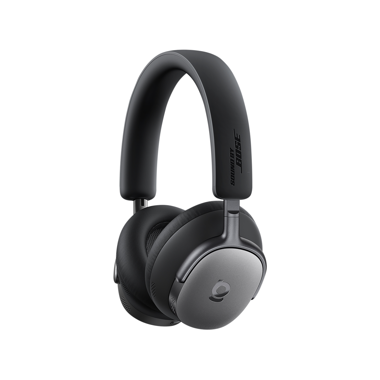 Black Bose headphones on a white background