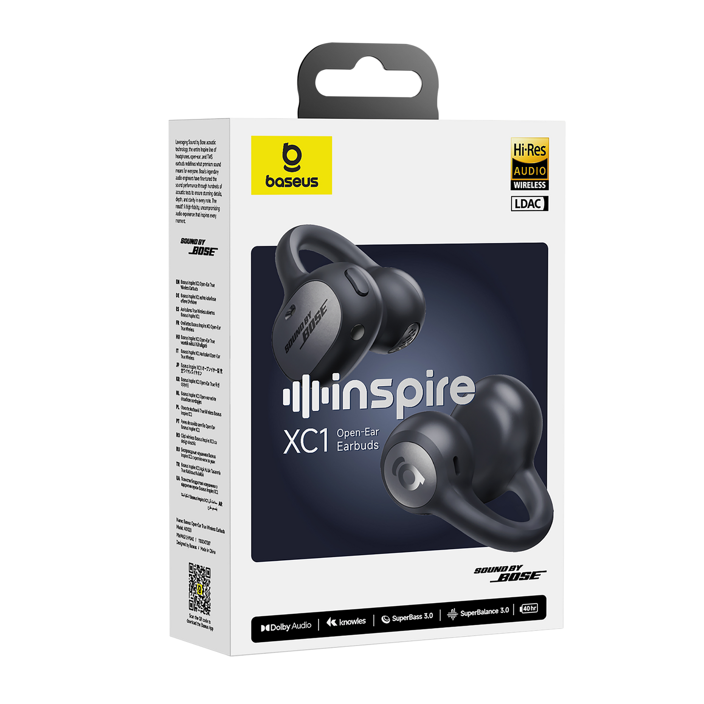 Baseus Inspire XC1 open earbuds packaging on a white background