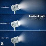Light projector with different modes on a dark blue background