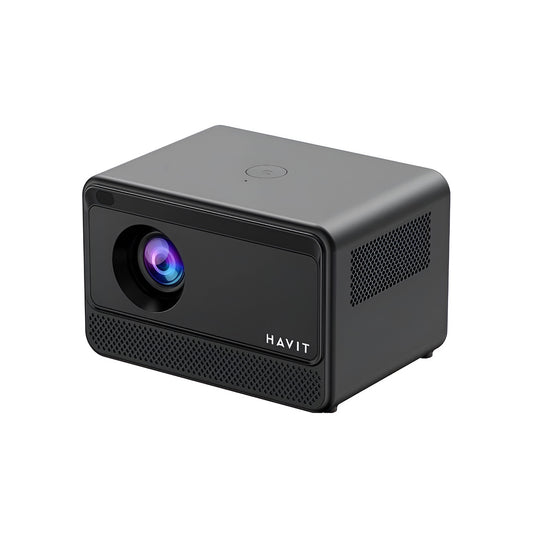 Black Havit projector on a white background