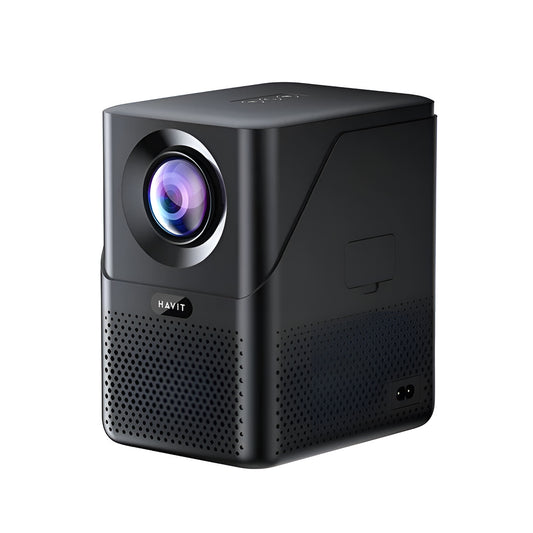 Black Havit projector on a white background