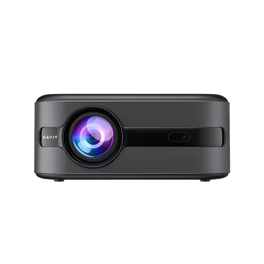 Black HAVIT projector on a white background