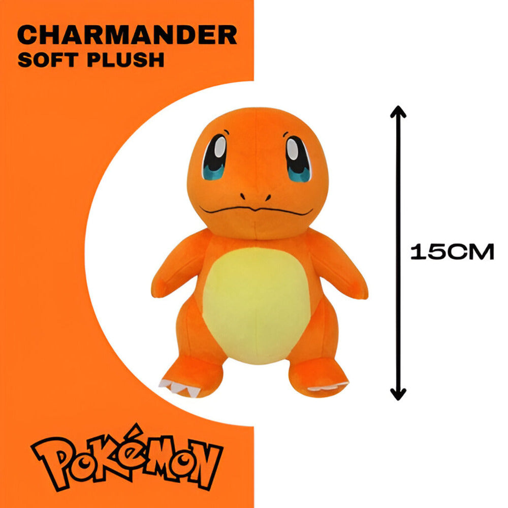 Pokémon Charmander Chibi Plush Toy – 18cm Soft Collectible Plush for Fans height 15cm