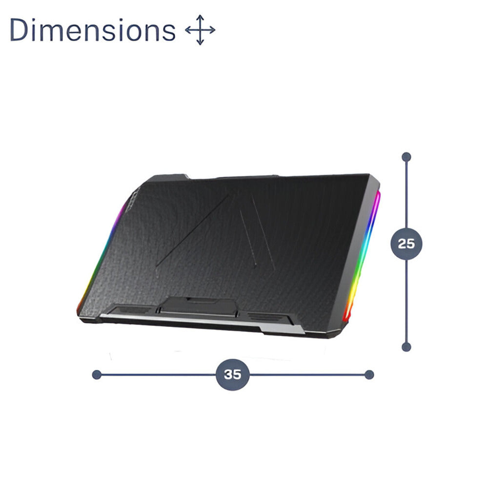 R8 Max Laptop Cooling Pad with 6 Fans, RGB Lighting & Adjustable Height 1